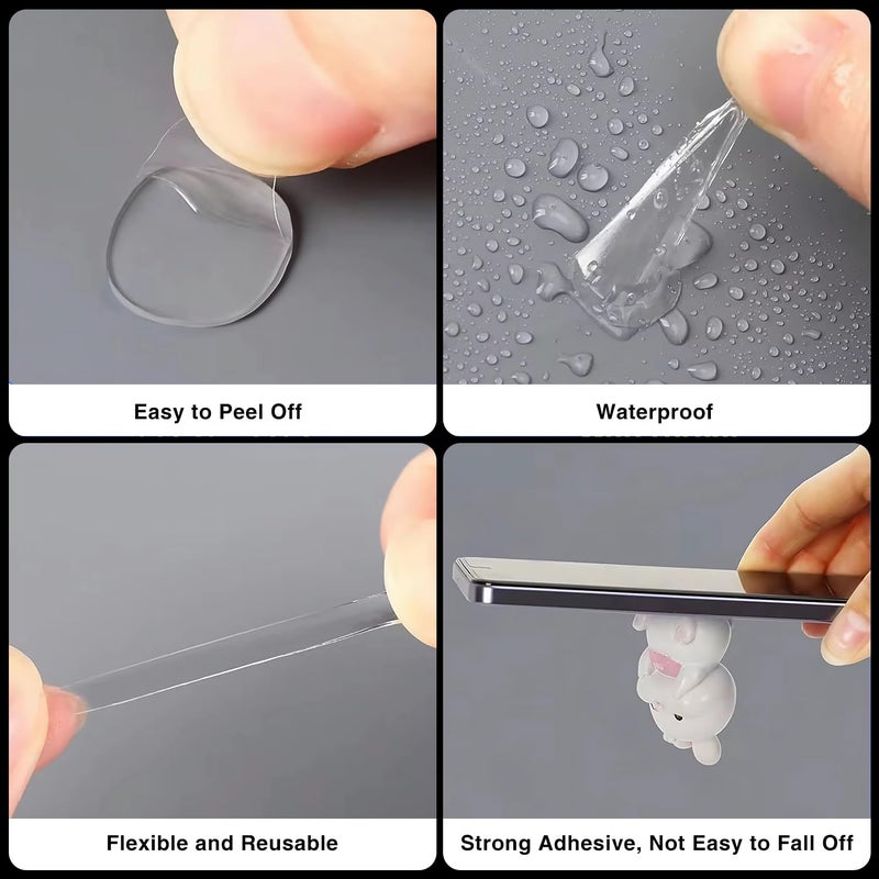 Gukoo 210 Pcs Double Sided Tape Museum Gel Sticky Tack, Removable Non-Marking 20mm/0.78" Round Double Sided Adhesive Dots Poster Putty for Crafts Balloons Festival Home Office Party Decorations - Image 2